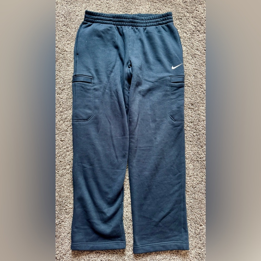 🆕 Nike Dark Blue Men's Fleece Sweatpants with Pockets. Size Large